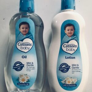 CUSSONS BABY SET OIL 400ML,LOTION 400ML,MILD GENTLE CHAMOMILE SOOTHE BABY SKIN.