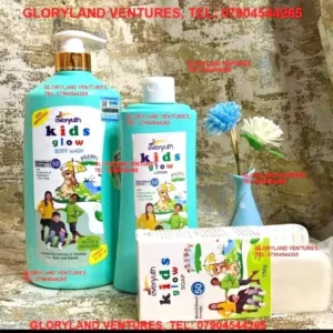 EVERYUTH KIDS&TEENS GLOW LOTION 400ml, GLOW WASH 1100ML SPF50 +BAR SOAP (3Pcs)