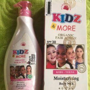 Kidz & More Organic Fair Active Brightening Lotion 400ml & Shower Milk 400ml Set