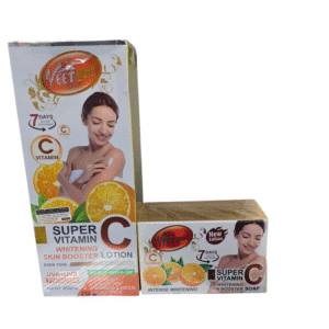 VEET GOLD SUPER VITAMIN C WHITENING SKIN BOOSTER LOTION 400ML & BODY SOAP 200g,SET.