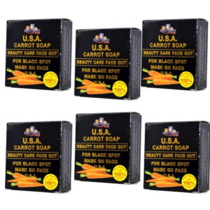 6 X K.BROTHERS USA CARROT SOAP BEAUTY CARE FACE OUT FOR BLACK SPOT MASK ON FACE.